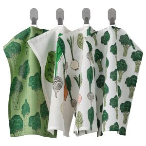 TORVFLY Tea towel, patterned/green, 30x40 cm