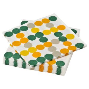BROGGAN Paper napkin, dot pattern multicolour, 33x33 cm, pack of 30