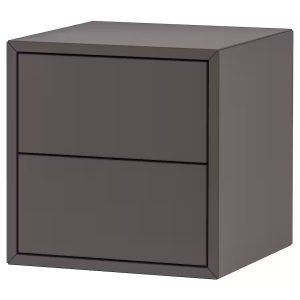 EKET Cabinet with 2 drawers, dark grey, 35x35x35 cm