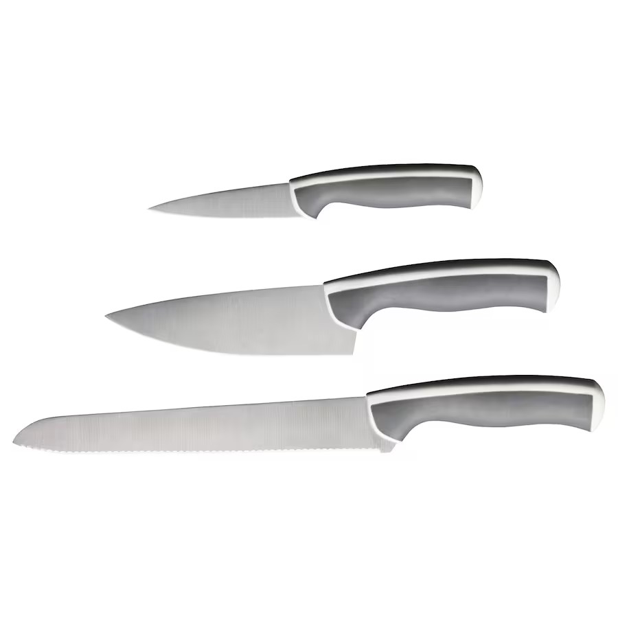 ANDLIG 3-piece knife set, light grey/white (Copy)