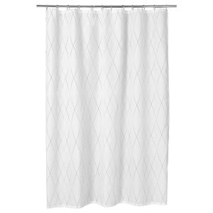 BASTSJON Shower curtain, white/grey/beige, 180x200 cm